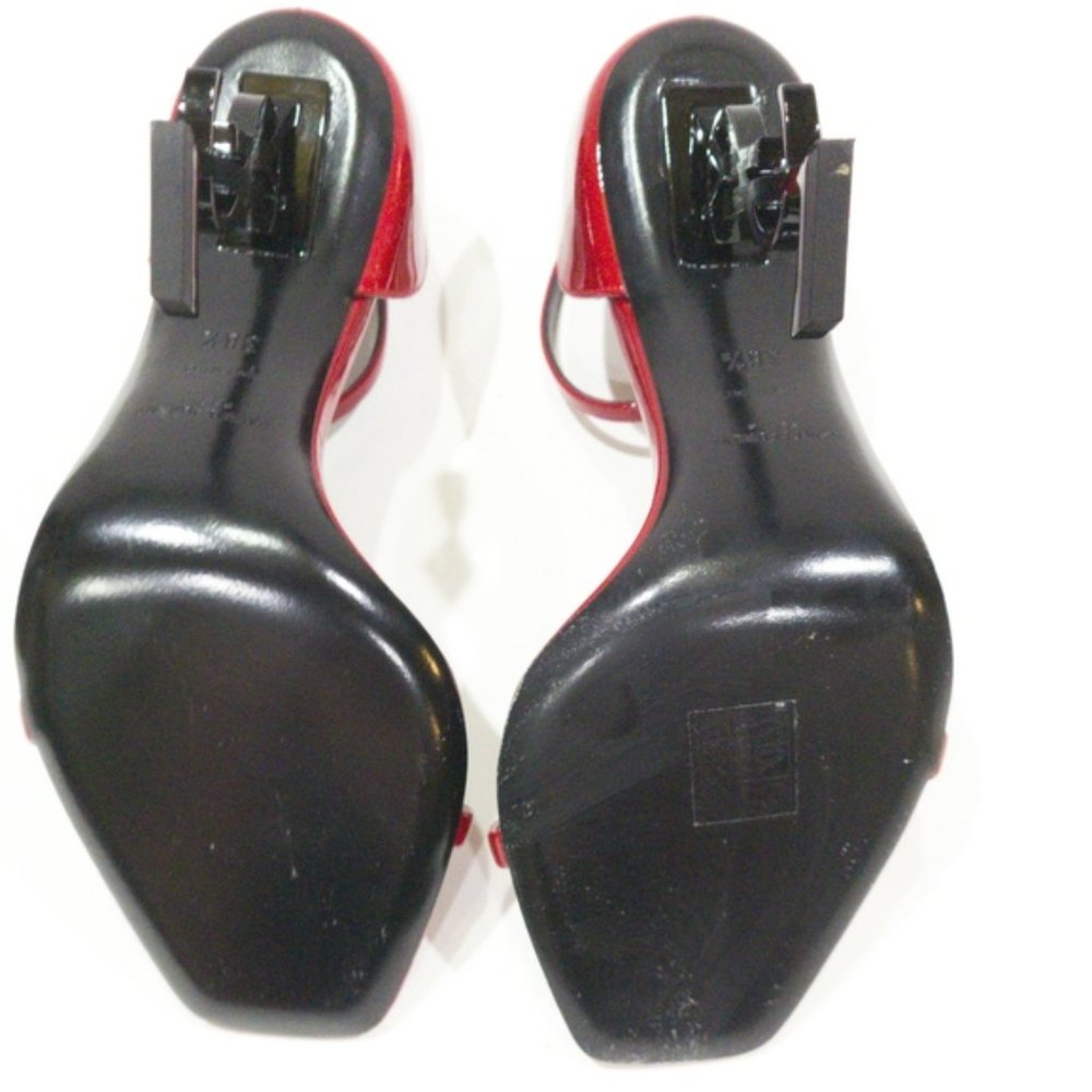 Saint Laurent Opyum YSL High Heel Sandals Red-8.5 - Picture 7 of 9